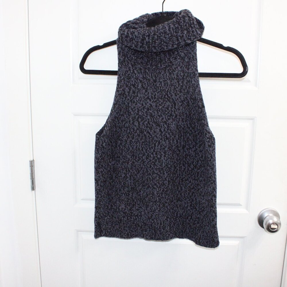 Madewell Charcoal Navy Sleeveless Turtleneck Sweater size small